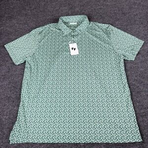 Fore Fathers Golf Polo Shirt XXL NWT Green Abstract Pattern Performance